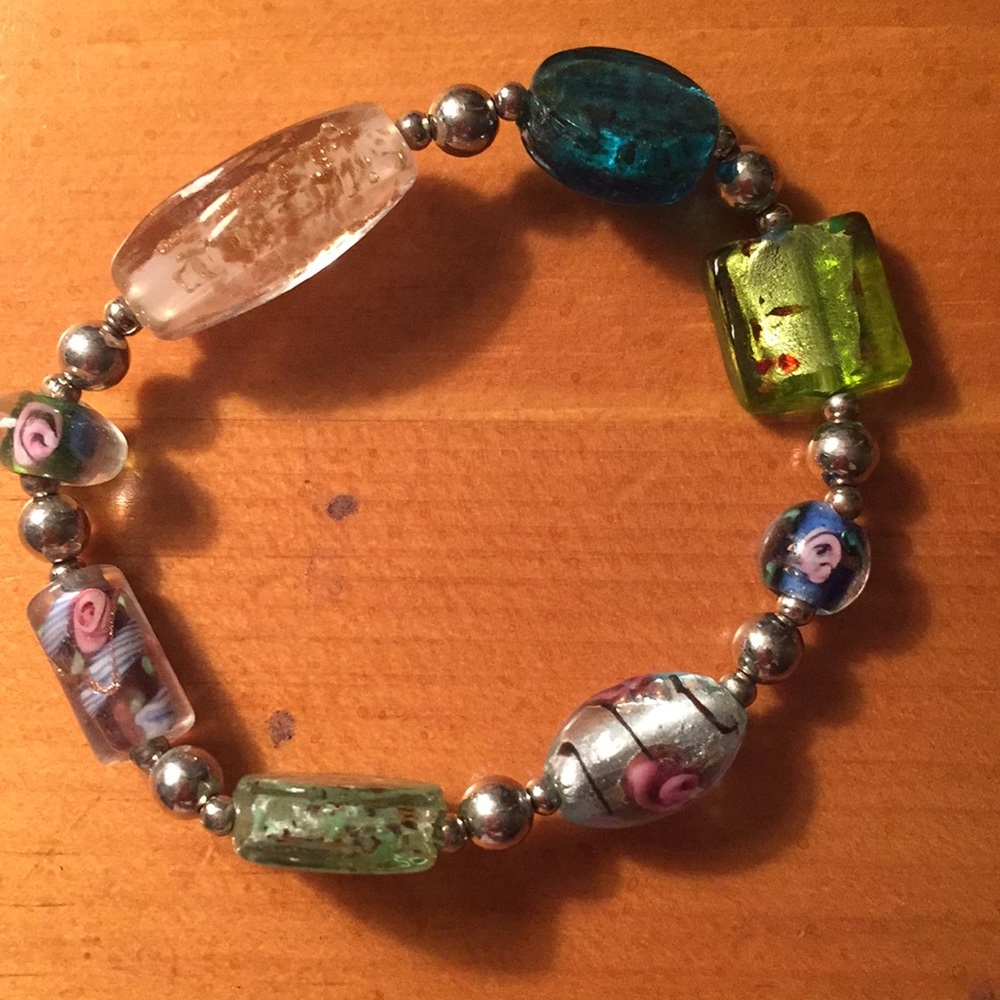 Stone necklace and Stretch bracelet